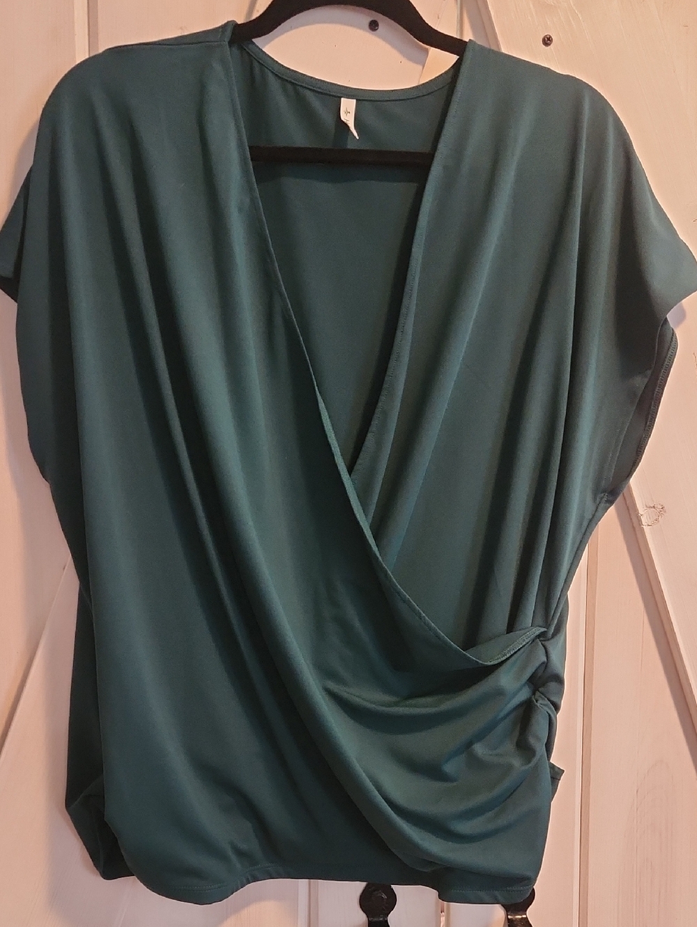 HALARA  Green Mock Wrap Top